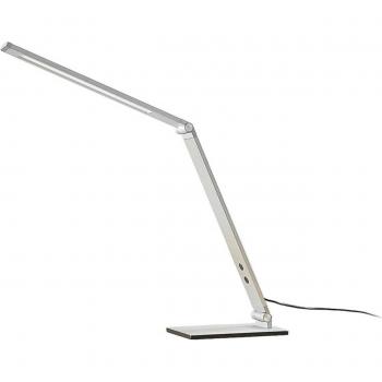 Lámpara de mesa LED Nicano de Lucande con cuerpo de aluminio en color gris