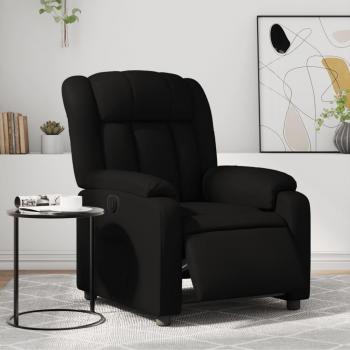 Sillón reclinable eléctrico de cuero sintético negro Vidaxl