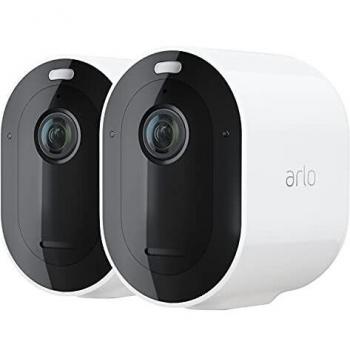 Cámara de Seguridad Arlo Pro 4 - Kit de 2 Cámaras, IP, Interior y Exterior, Inalámbrica, Wi-Fi, Resistente a la Intemperie, Visión Nocturna, Audio Bidireccional