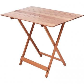 Mesa Plegable de Madera Natural para Jardín y Hogar 100 x 60 cm, Transportable