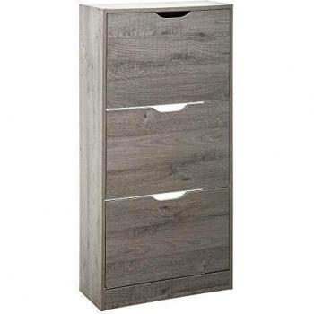Zapatero de Madera Gris con 3 Cajones 115x60x24cm