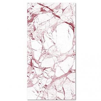 Alfombra Vinílica Antideslizante Mármol Blanco y Rosa 120x160 cm - Ignífuga y Antihongos