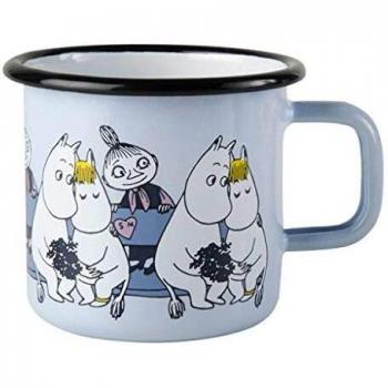 Muurla Moomin - Taza esmaltada con texto en inglés «Moomin Friends», 370 ml