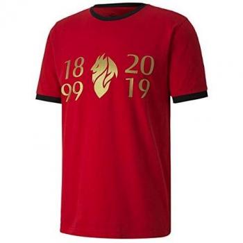 PUMA ACM Fan tee 120 Camiseta, Hombre, Tango Red-Victory Gold, M