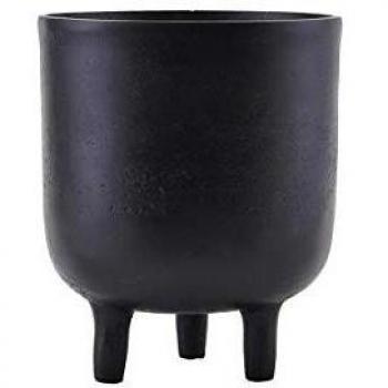 House Doctor - Macetero (Oxidado), Negro Oxidado, H: 18 cm, Dia: 15 cm