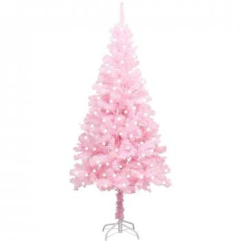 Pink 240 cm PVC Pre-lit Artificial Christmas Tree with Stand