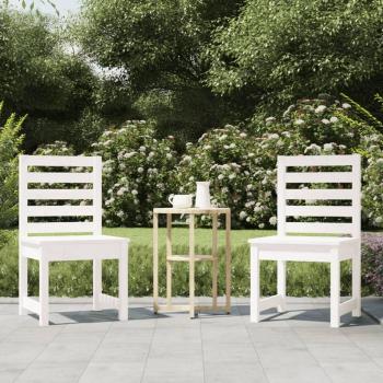 Sillas de jardín 2 piezas blanco 50x48x91,5 madera maciza de pino