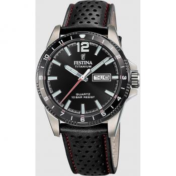 Reloj Festina Titanium F20699/4 para Hombre con Correa de Piel en Color Negro