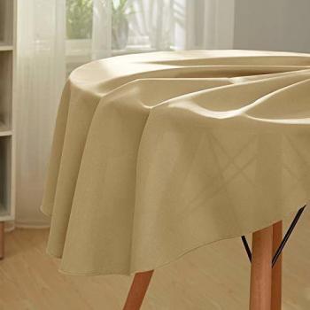 Deconovo Mantel Antimanchas Rectangular Suave Moderno para Mesas 130cm Caqui