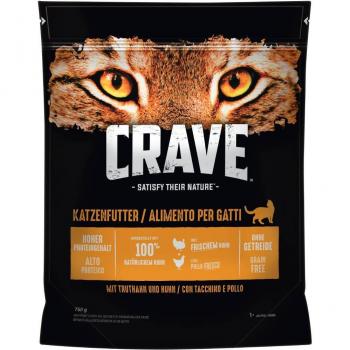 Crave Adult Cat Food with Turkey & Chicken - 750g