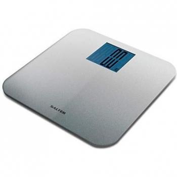 Balanza de Baño Digital Salter 9075 SVGL3R, Capacidad 250 kg, Pantalla LCD XL, Plataforma Amplia, Garantía 15 Años - Color Plata