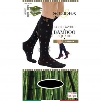 Solidea Calcetines de Bambú Cuadrados Azules 1 Par