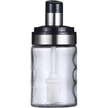 Tarro de especias de vidrio hermético con cucharilla - 1 pieza, recipiente para condimentos y salsas, accesorios de cocina