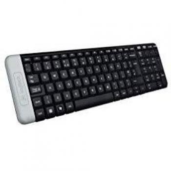 Logitech K230 Teclado Compacto Inalámbrico para Windows, Disposición QWERTY US Internacional, Negro