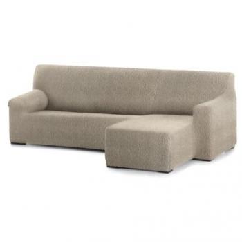 Funda Chaise Longue Brazo Corto Derecho Bielástica Roc Marrón Claro 120 x 120 x 360 cm