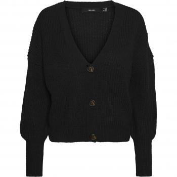 Vero Moda Women's Regular Fit V-Neck Cuff Cardigan 'Lea' - Black - XS
