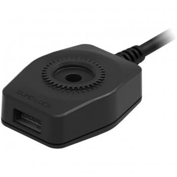 Quad Lock Cargador USB de Motocicleta Plateado con soporte para montaje, resistente al agua, compatible con dispositivos Quad Lock y fácil instalación