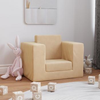 Sofá Cama Infantil Felpa Suave Color Crema