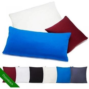 Paquete doble, fundas de almohada, funda, funda para almohada con cremallera 100 % de algodón, 6 colores y 3 tamaños blanco 40 x 80 cm