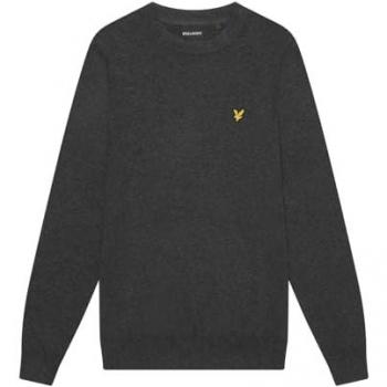 Lyle & Scott Men's Cotton Merino Crew Neck Jumper - Charcoal Marl - XL