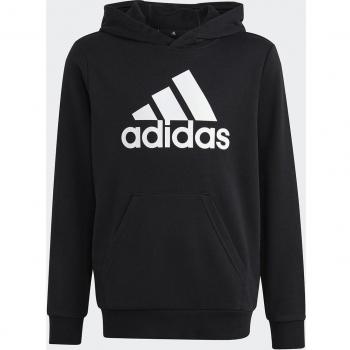 adidas Big Logo Cotton Hoodie for Boys, Black, Size 176