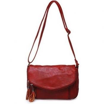 La Modeuse - Bolso al hombro para mujer rojo talla única