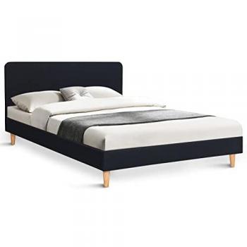 Cama doble escandinava Balta 160 x 200 cm tejido negro