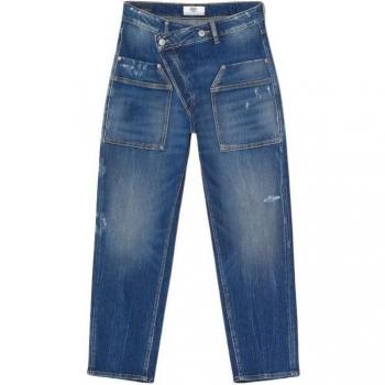 Le Temps des Cerises Women's Boyfriend Jeans Cosy Pocket 7/8 Blue