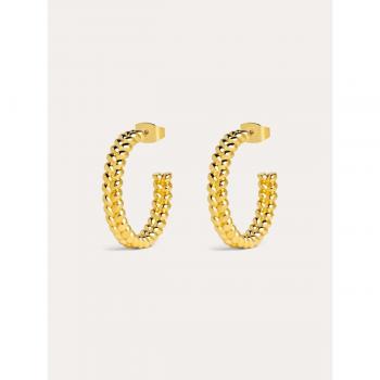 Pendientes Singularu Aro Cord - Elegantes Pendientes de Aro en Latón Bañados en Oro de 18Kt