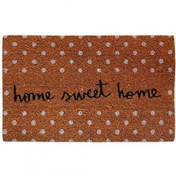 Laroom Felpudo diseño Sweet Home, Jute & Base Antideslizante, Marrón, 40 x 70 cm