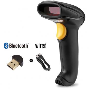 WELQUIC Escáner de Código de Barras USB Inalámbrico Bluetooth Lector Portátil de Láser para iOS de Windows Dispositivos Android