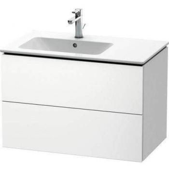 Mueble bajo lavabo Duravit L-Cube 82x48,1x55cm con 2 cajones, lavabo a la izquierda, color gris flanela satinado