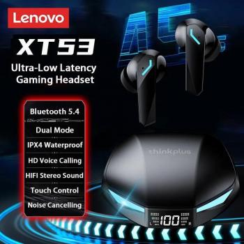 Auriculares Inalámbricos Lenovo XT53 Bluetooth 5.4 con Baja Latencia, Reducción de Ruido y LED - Nuevos en Negro