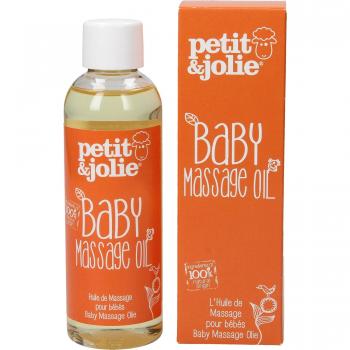 Petit & Jolie Aceite de Masaje para Bebés 100ml, aceite natural, enriquecido con ingredientes orgánicos, ideal para la piel delicada del bebé, sin parabenos ni fragancias sintéticas, dermatológicamente probado