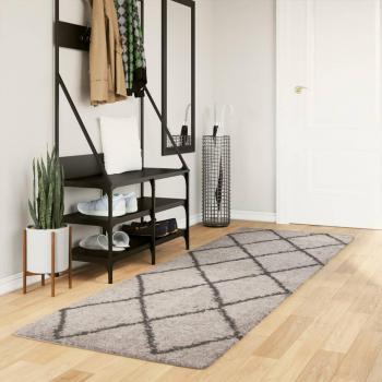 Alfombra Shaggy PAMPLONA Long Peal Beige y Antracita 80x250cm