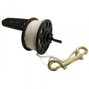 Scuba Choice Scuba Diving Compact Finger Spool with Plastic Handle, 150', White Line