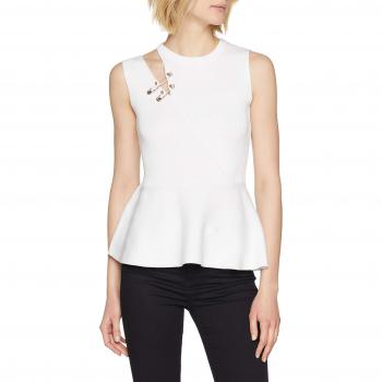 Guess SL RN Clarita Swtr, Chaqueta Punto para Mujer, Blanco