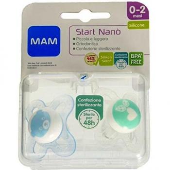 Mam Start Nano, chupetes de silicona, 0-2 meses, paquete de 2 piezas