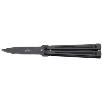 Navaja de abanico Third 15390N hoja de acero inoxidable negro de 7.5 cm, mango de acero inoxidable abierto en color negro - Edición Especial Outlet