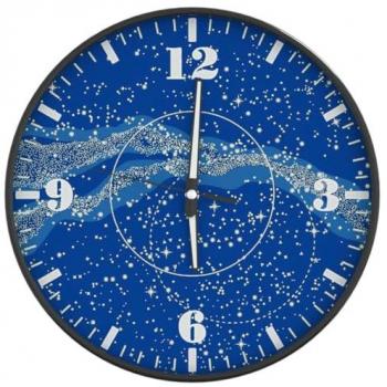 Reloj de pared con escalas y agujas luminosas azul Ø30 cm
