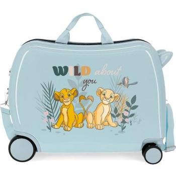 Disney Before The Bloom Bambi Maleta Infantil Cabina Rígida 2 Ruedas Multidireccionales, Correpasillos, Capacidad 34L Azul