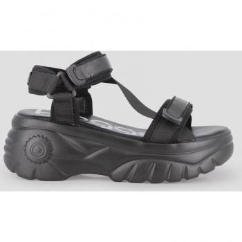 Sandalias de plataforma de mujer con detalles esculpidos en negro