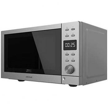 Microondas Cecotec GrandHeat 2010, 700W, Capacidad de 20L, Sin Plato Giratorio, Función Grill, Acero Inoxidable