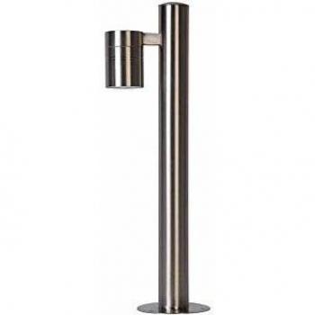 Luz de Bolardo LED Arne para Exterior IP44 - Satinado Cromado - GU10 5W 2700K - Ø 6,3 cm