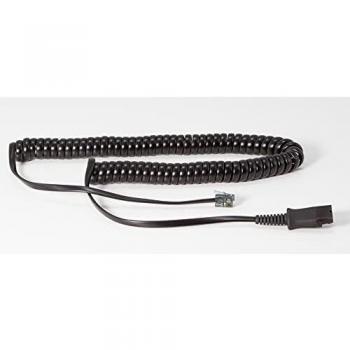 Cable de conexión para auriculares Auerswald Comfortel H-200, 4 pines, enrollado, compatible con modelos 1400 y 1400 IP