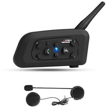 Vnetphone V6 Intercomunicador Casco Moto Bluetooth 1200m Auriculares Bluetooth para Motocicletas hasta 6 Motolistas Reducción de Ruido DSP Impermeabilidad