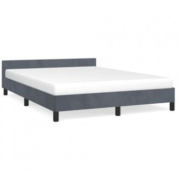 Dark Grey Velvet Queen Bed Frame without Mattress