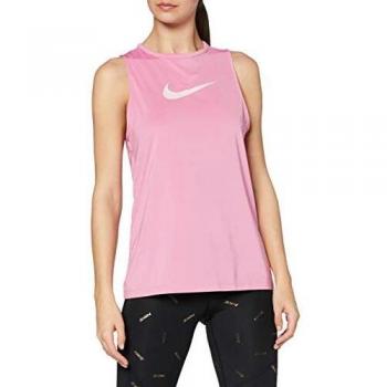 NIKE W NP Tank Essential Swoosh Camiseta sin Mangas, Mujer, Magic Flamingo/
