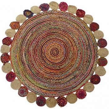 Alfombra DKD Home Decor Algodón Multicolor Jute