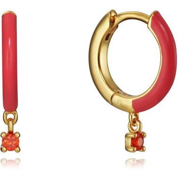 Pendientes Viceroy Trend de Plata con Esmalte Coral y Circonita Rosa